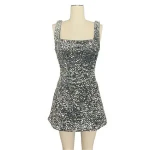 Princess Polly Miss Me Sequin Mini Dress Silver 6
